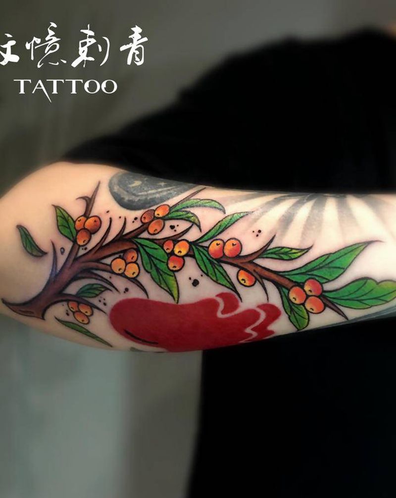 咖啡树纹身图片_手臂Old School纹身图案