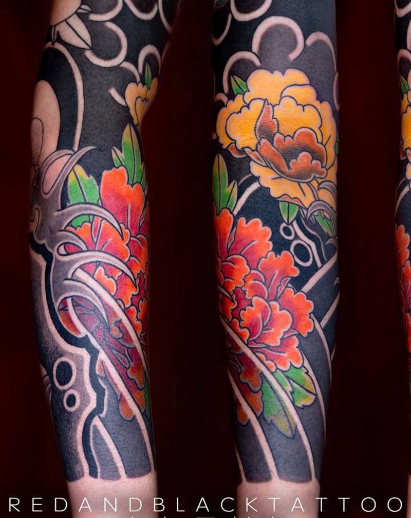 花臂纹身图片_手部手臂老传统新传统纹身图案