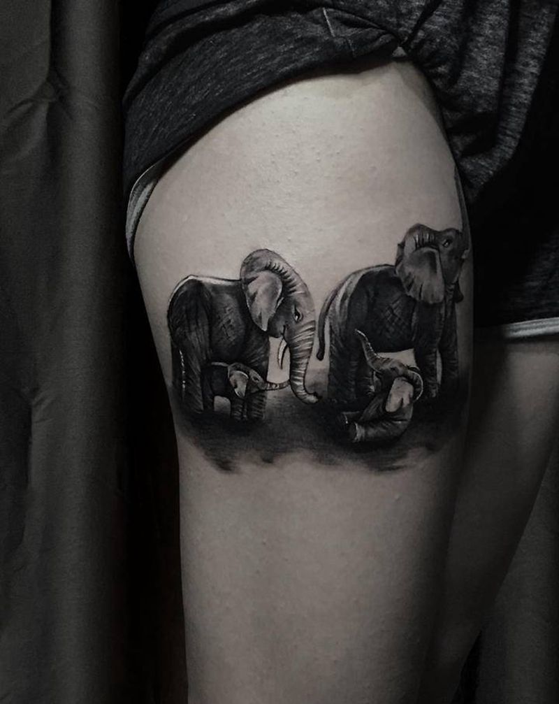 CY刺青纹身图片_腿部纹身图案