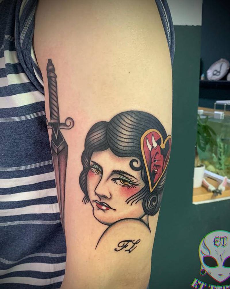 两则old school纹身图片_手部手臂Old School纹身图案