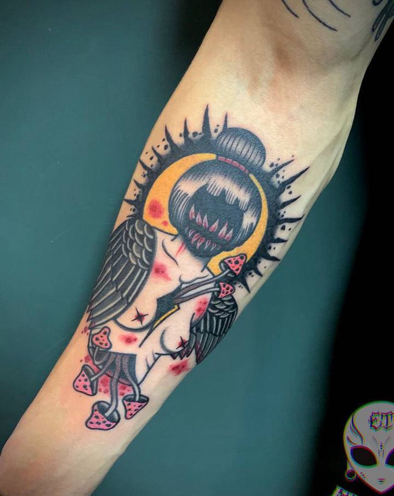 暗黑school纹身图片_手臂手部Old School纹身图案