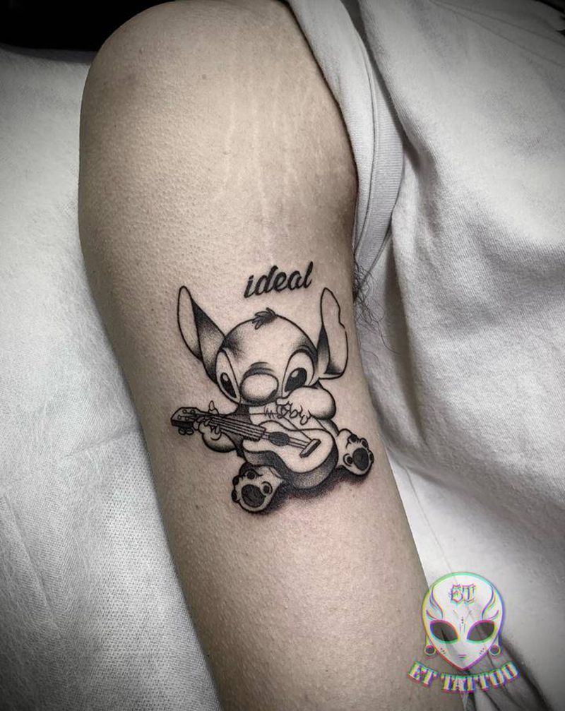 超可爱史迪仔纹身图片_手部手臂纹身图案