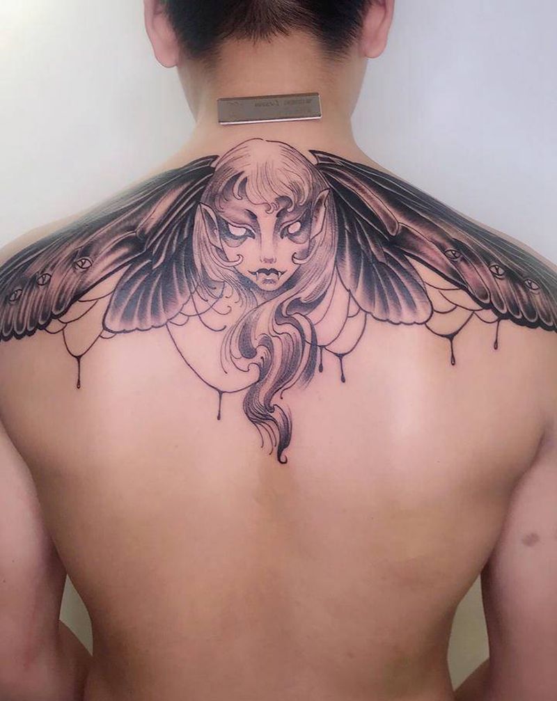 Black work纹身图片_肩部纹身图案