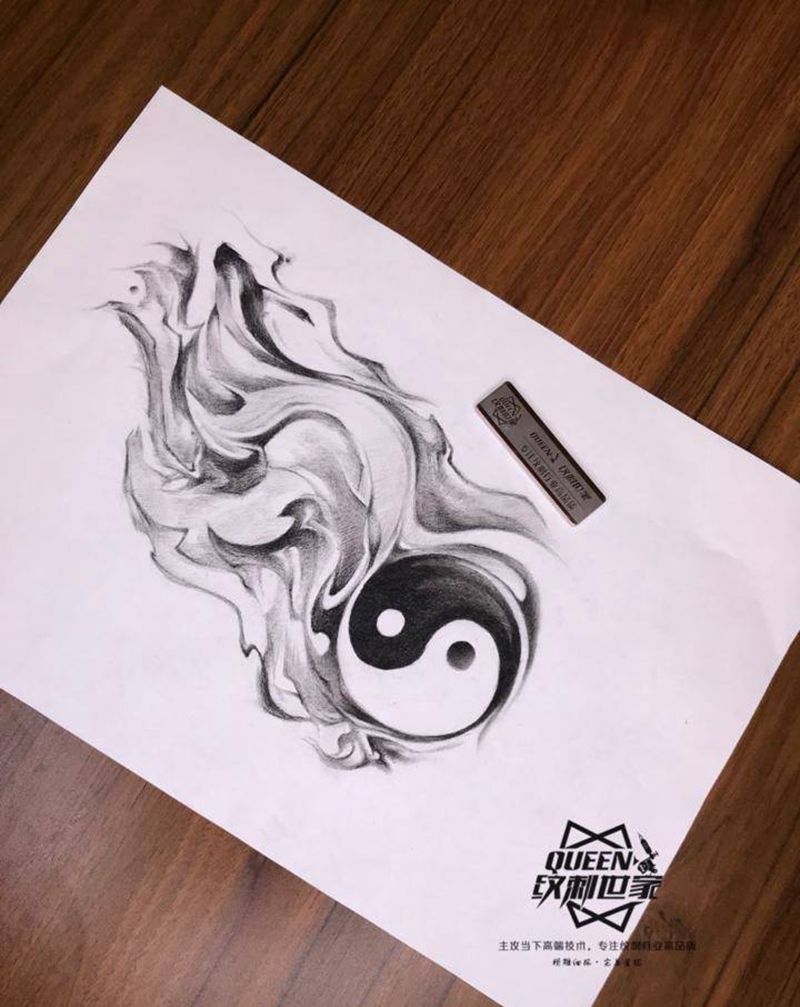 水墨太极～纹身图片_水墨纹身图案