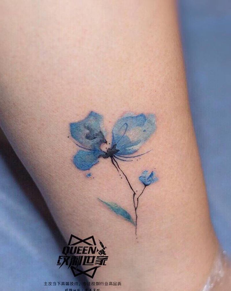 花卉～纹身图片_腿部纹身图案