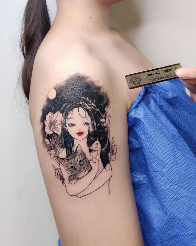 胎记遮盖作品～纹身图片_肩部纹身图案