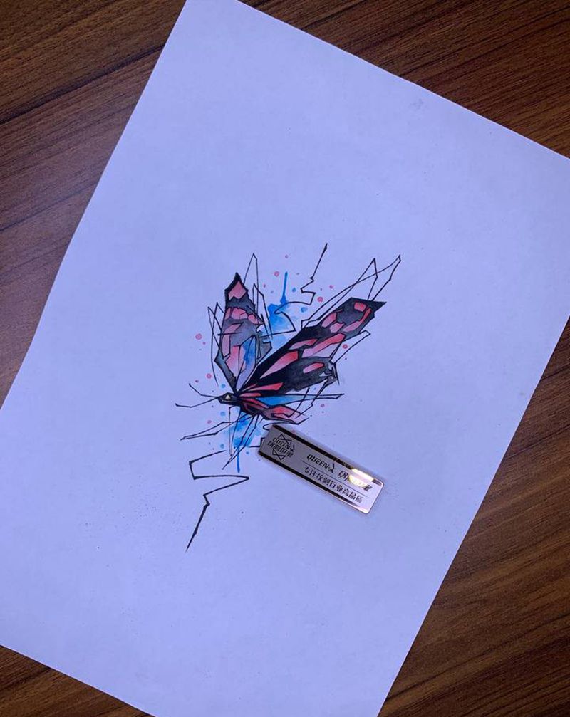 原创手稿一枚～纹身图片_水彩纹身图案