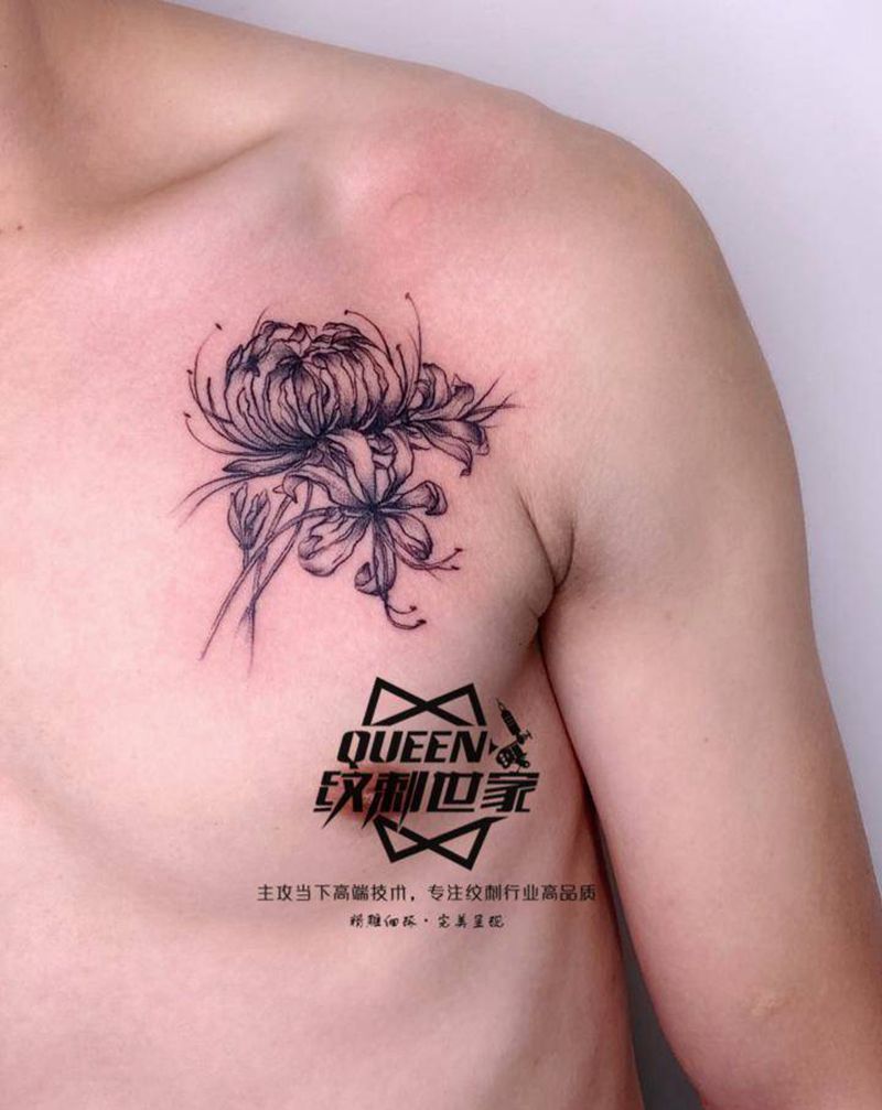 彼岸花～纹身图片_胸部纹身图案