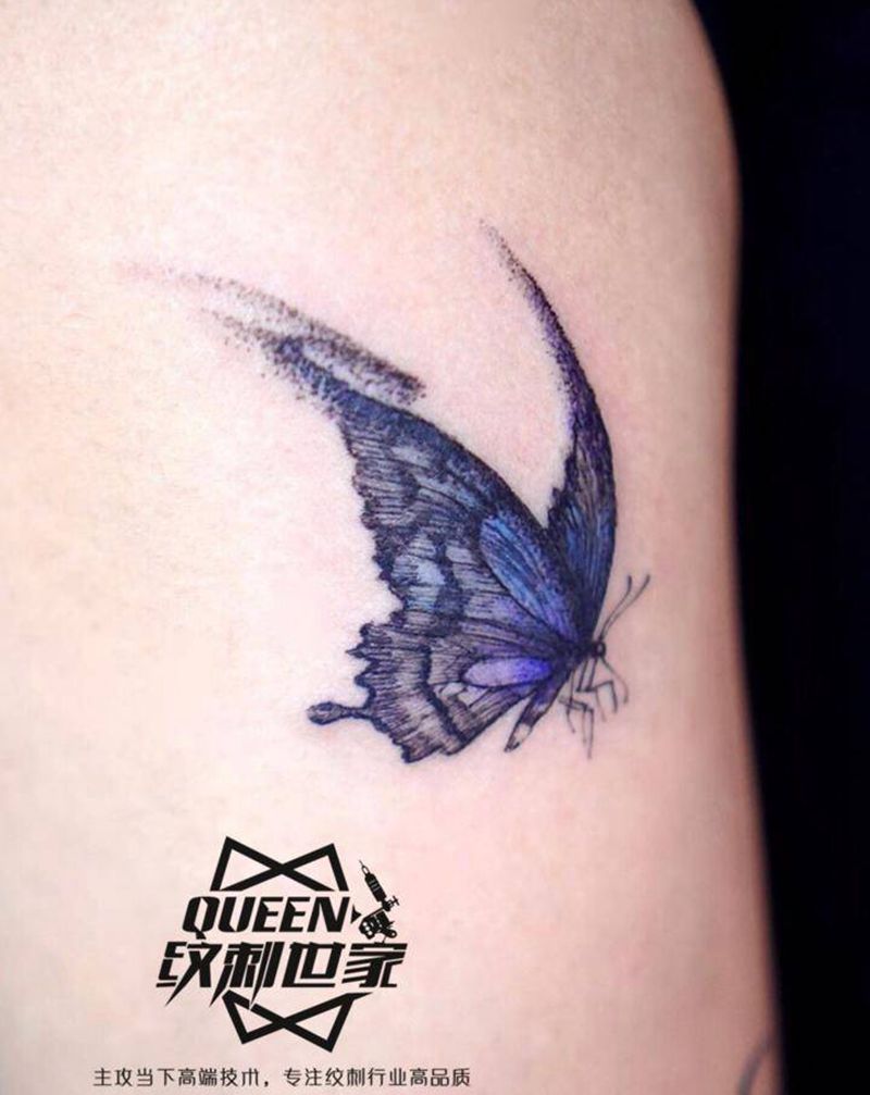 蝴蝶～纹身图片_手臂纹身图案