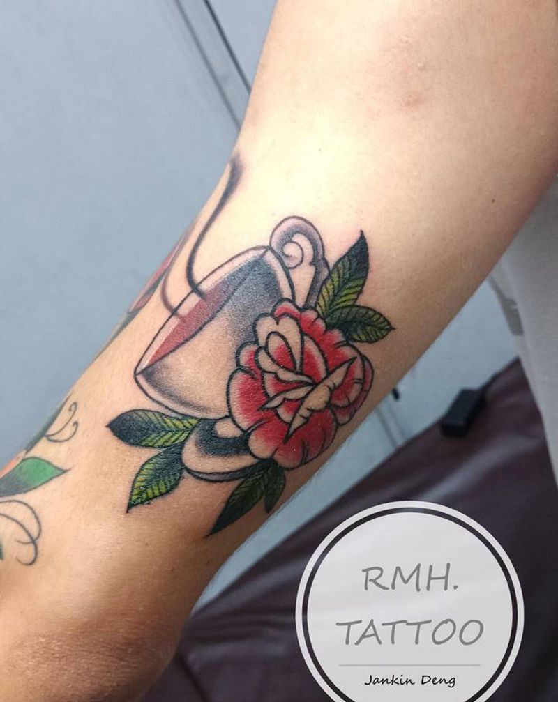 咖啡☕️纹身图片_Old School纹身图案