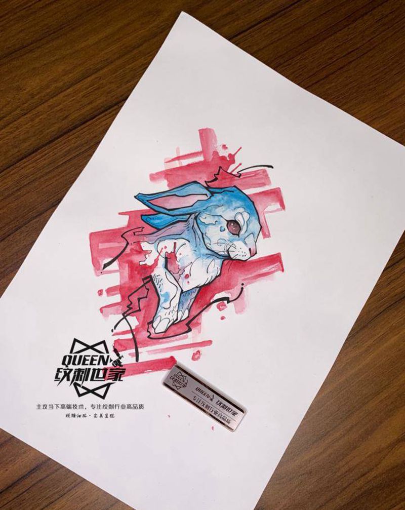 原创手稿一枚纹身图片_水彩纹身图案