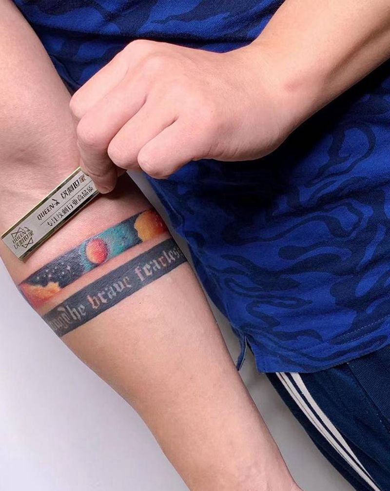 星空纹身图片_手臂纹身图案