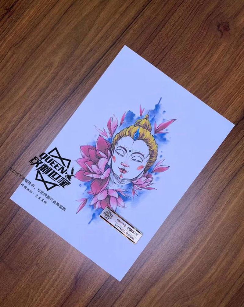 佛头 原创作品鉴赏～纹身图片_水彩纹身图案