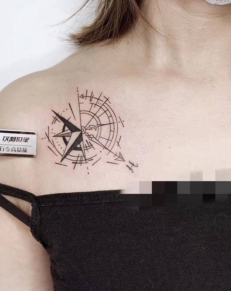 几何纹身纹身图片_肩部几何纹身图案
