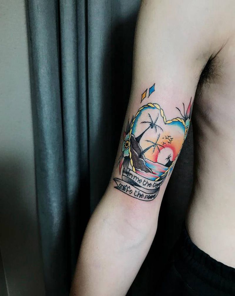 原创设计情侣图纹身图片_手臂水墨水彩纹身图案