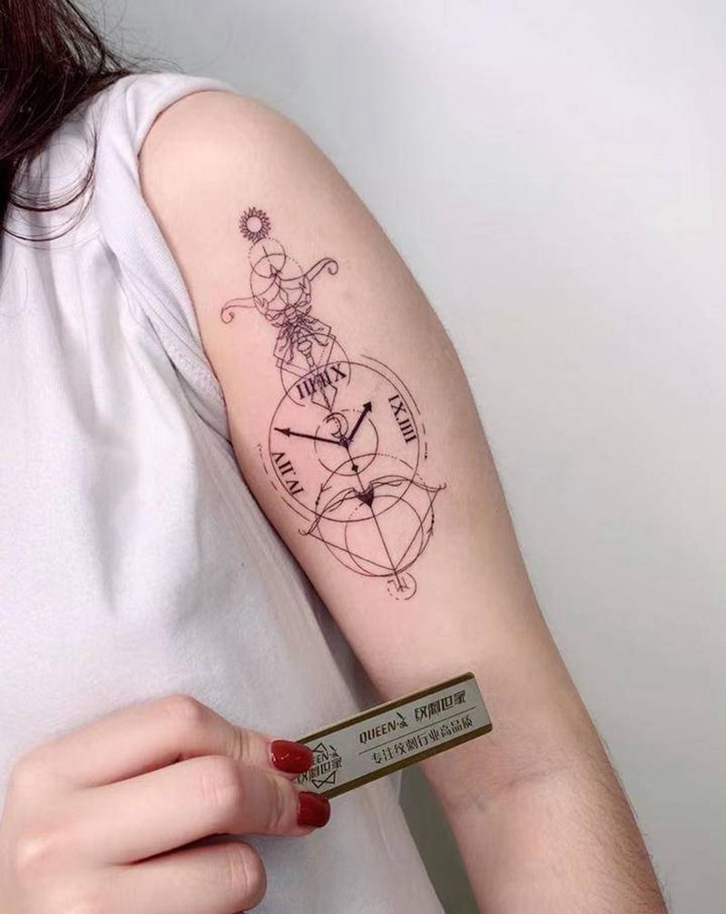 几何纹身图片_手臂几何纹身图案