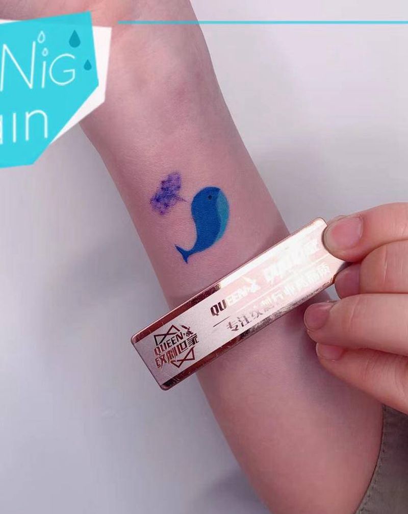 极致呈现小清新一组纹身图片_手臂肩部水彩几何纹身图案