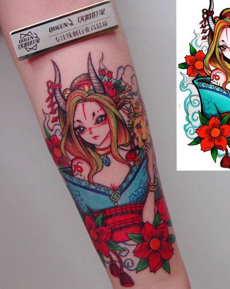 效果图vs原图纹身图片_手臂欧美写实纹身图案