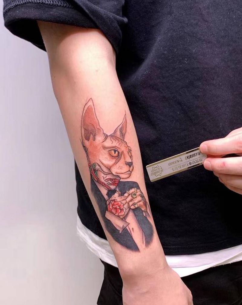 上身效果图vs原图纹身图片_手臂欧美写实Old School纹身图案