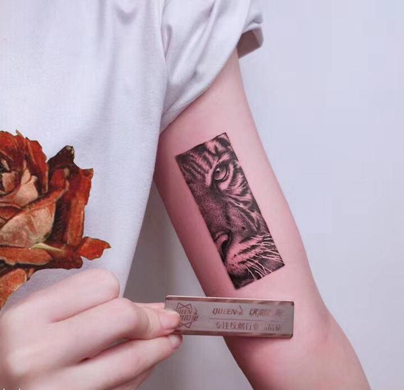 上身效果图VS原图纹身图片_手臂欧美写实纹身图案