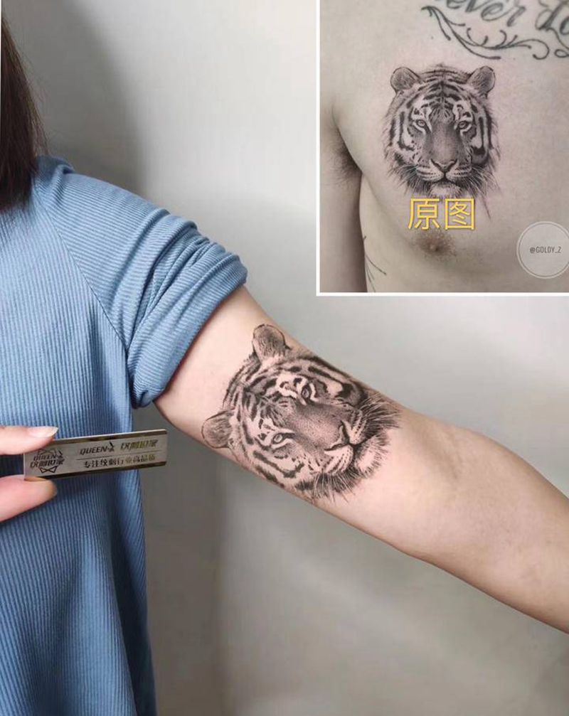 原图vs上身效果图纹身图片_手臂欧美写实纹身图案