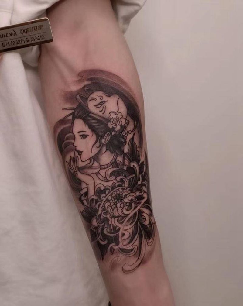 艺妓纹身图片_手臂纹身图案