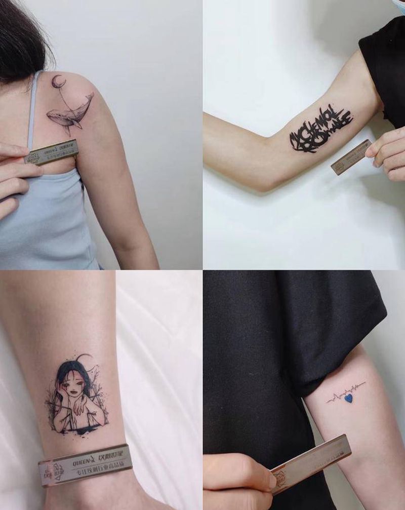 一组小清新纹身图片_手臂欧美写实Old School纹身图案