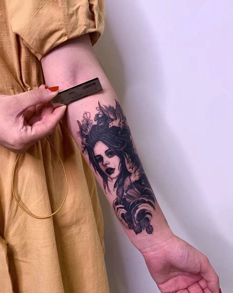 上身效果图VS原图纹身图片_手臂Old School纹身图案