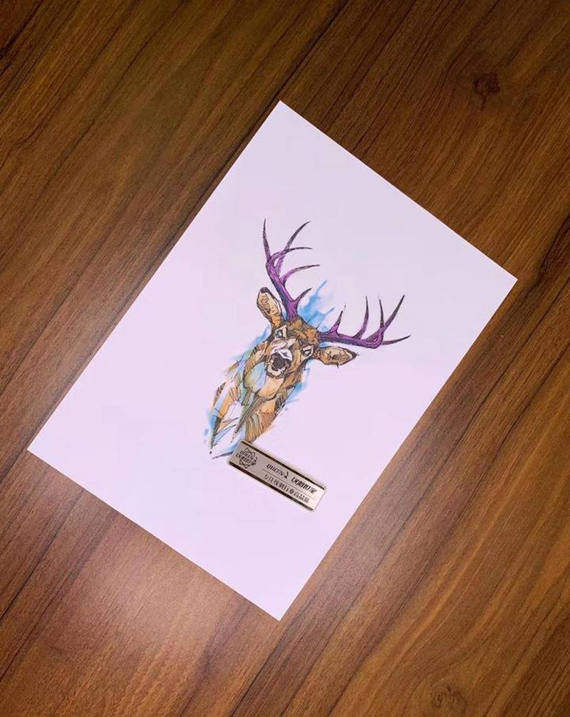 鹿-原创作品欣赏纹身图片_水彩纹身图案