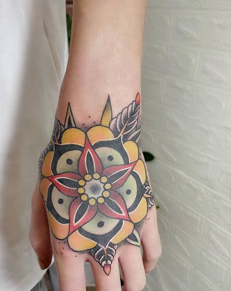 斯股作品纹身图片_手部水彩纹身图案