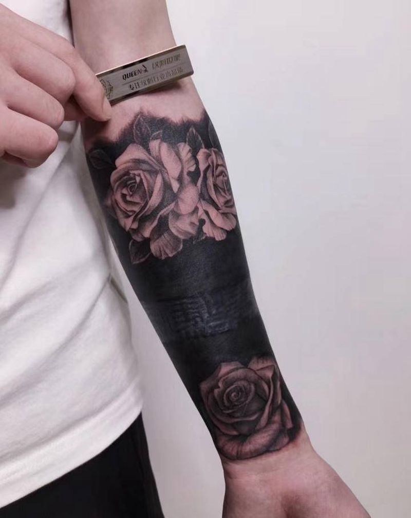 毁图遮盖作品欣赏纹身图片_手臂欧美写实纹身图案