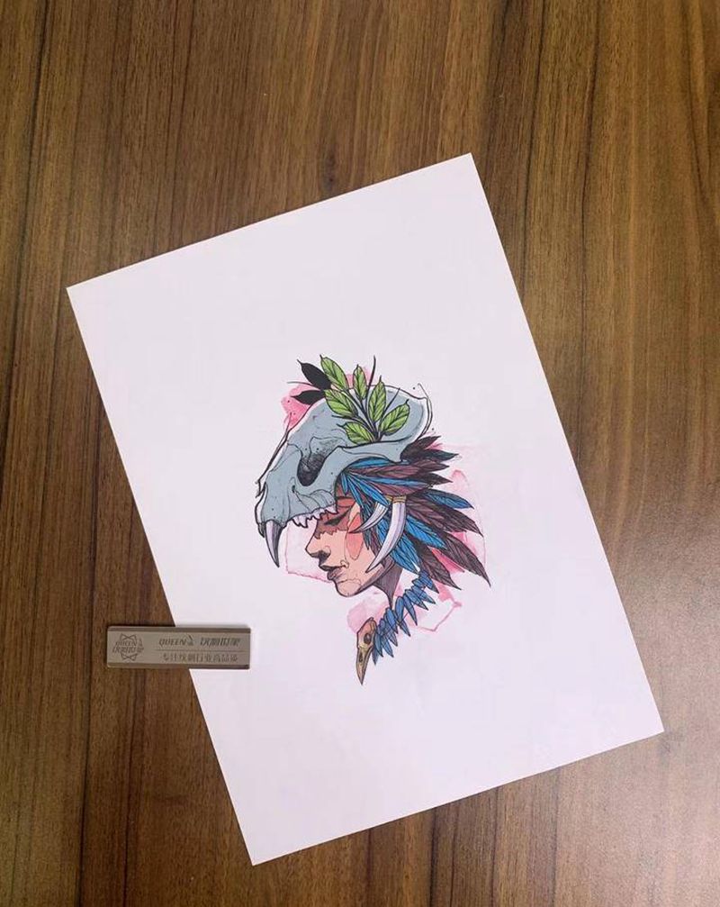 原创作品欣赏纹身图片_水彩纹身图案