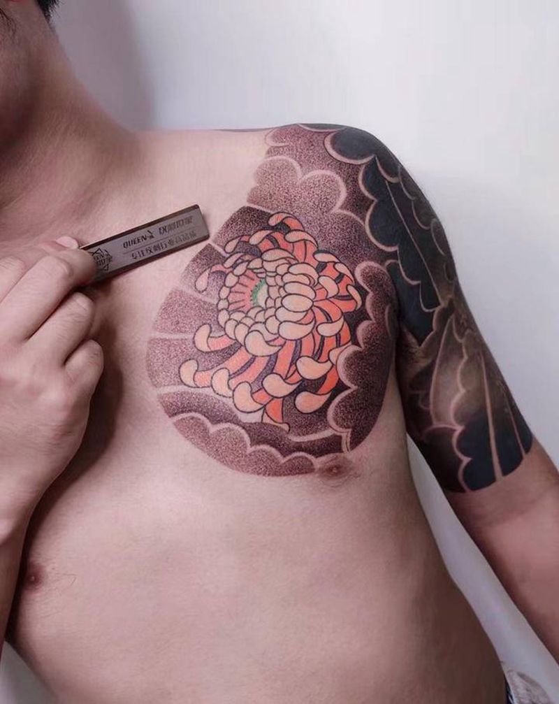 老传统半胛纹身图片_手臂肩部新传统纹身图案