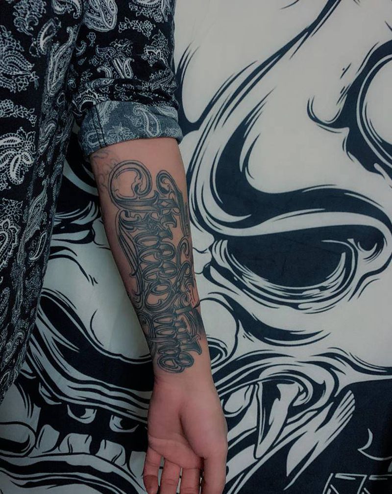 欧美拼接花臂作品纹身图片_手臂欧美写实纹身图案