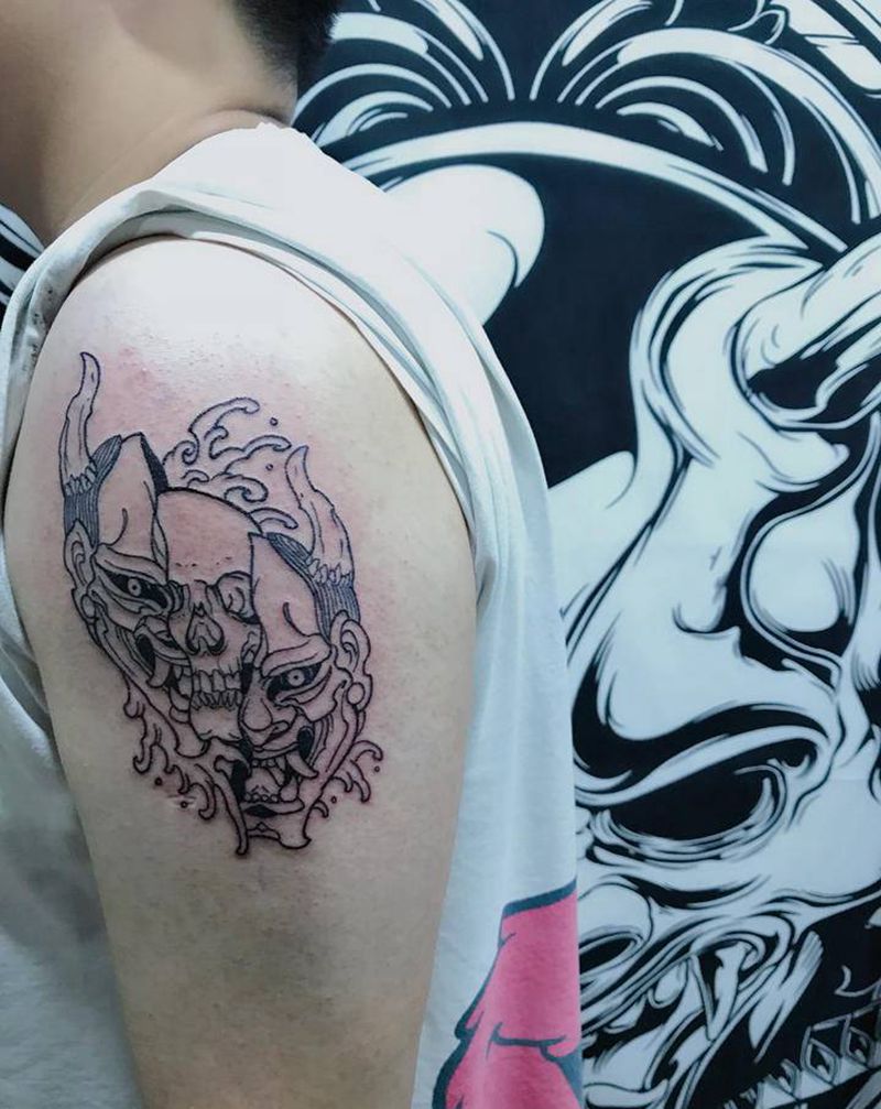 般若纹身图片_手臂新传统纹身图案