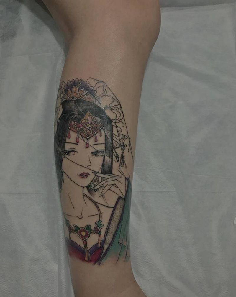 未完成纹身图片_脚部新传统纹身图案