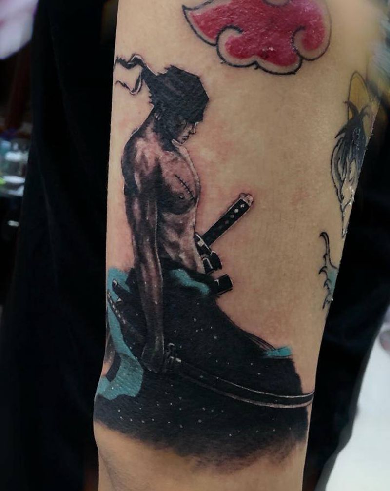 索隆纹身图片_手臂欧美写实New School纹身图案