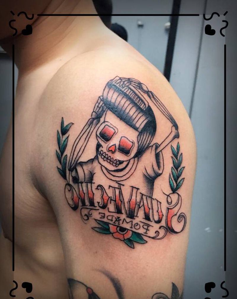 骷髅纹身图片_Old School纹身图案