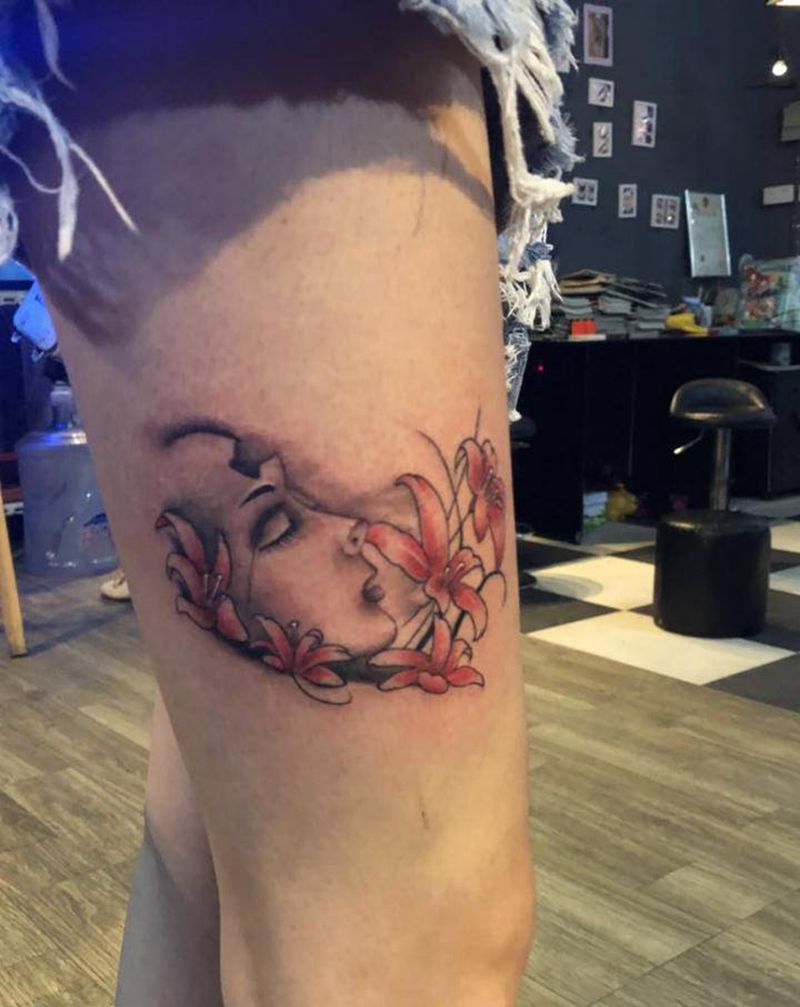 看腿吧纹身图片_腿部纹身图案