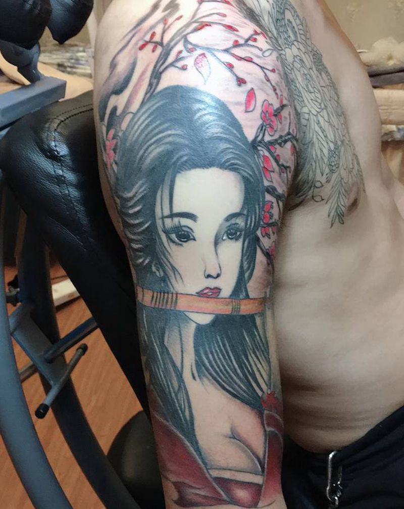 艺妓纹身图片_手臂纹身图案