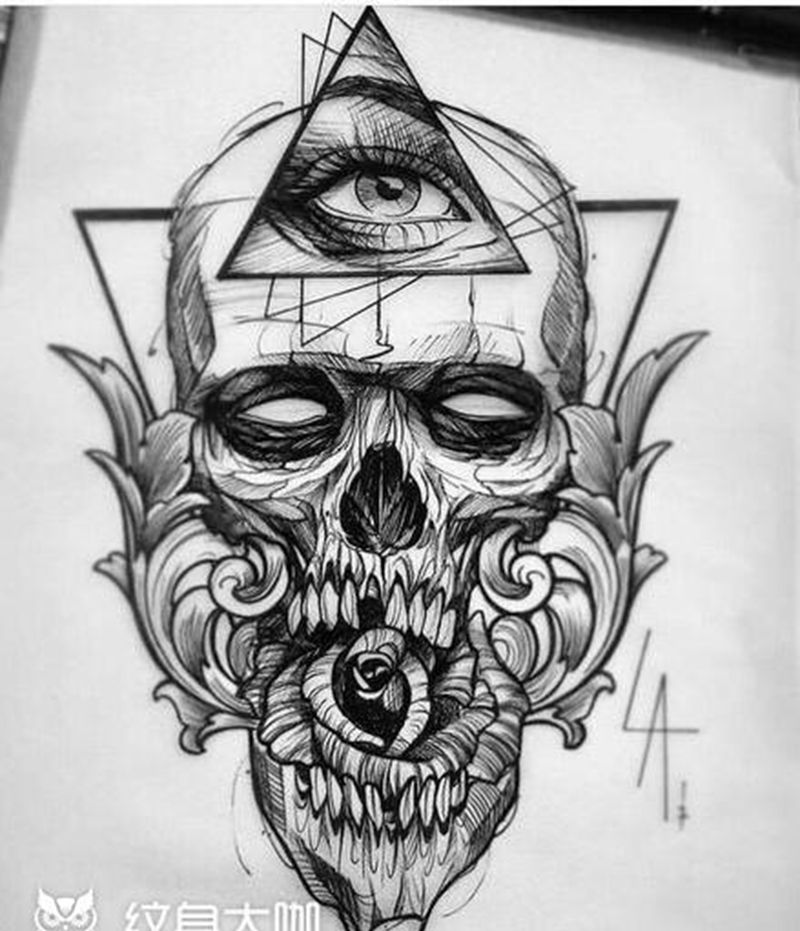 手稿纹身图片_新传统纹身图案