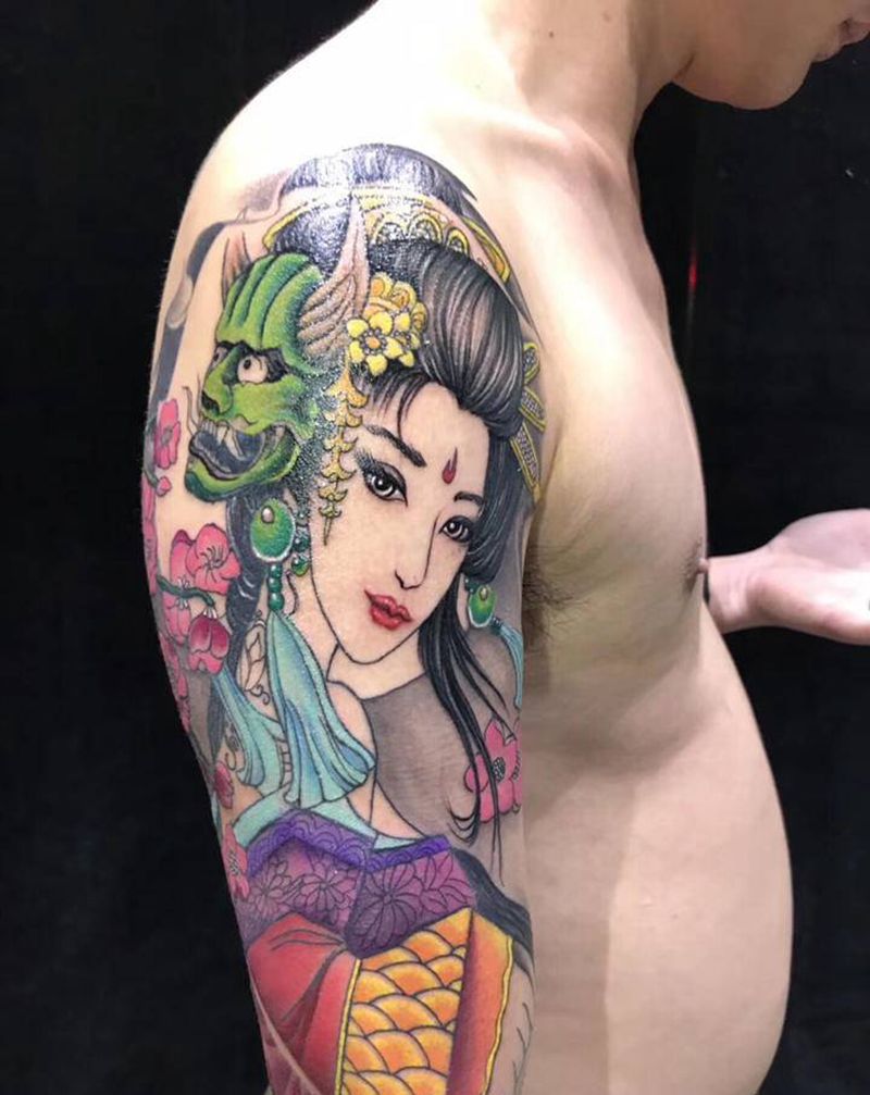 艺妓纹身图片_手臂纹身图案