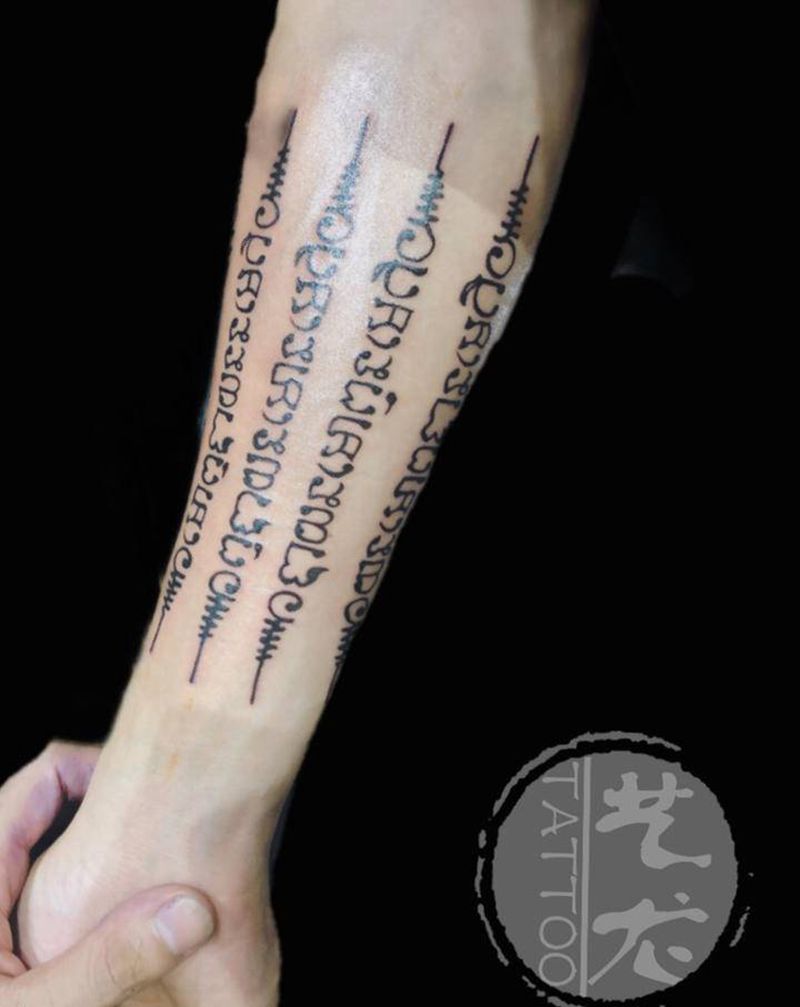 梵文纹身图片_手臂纹身图案