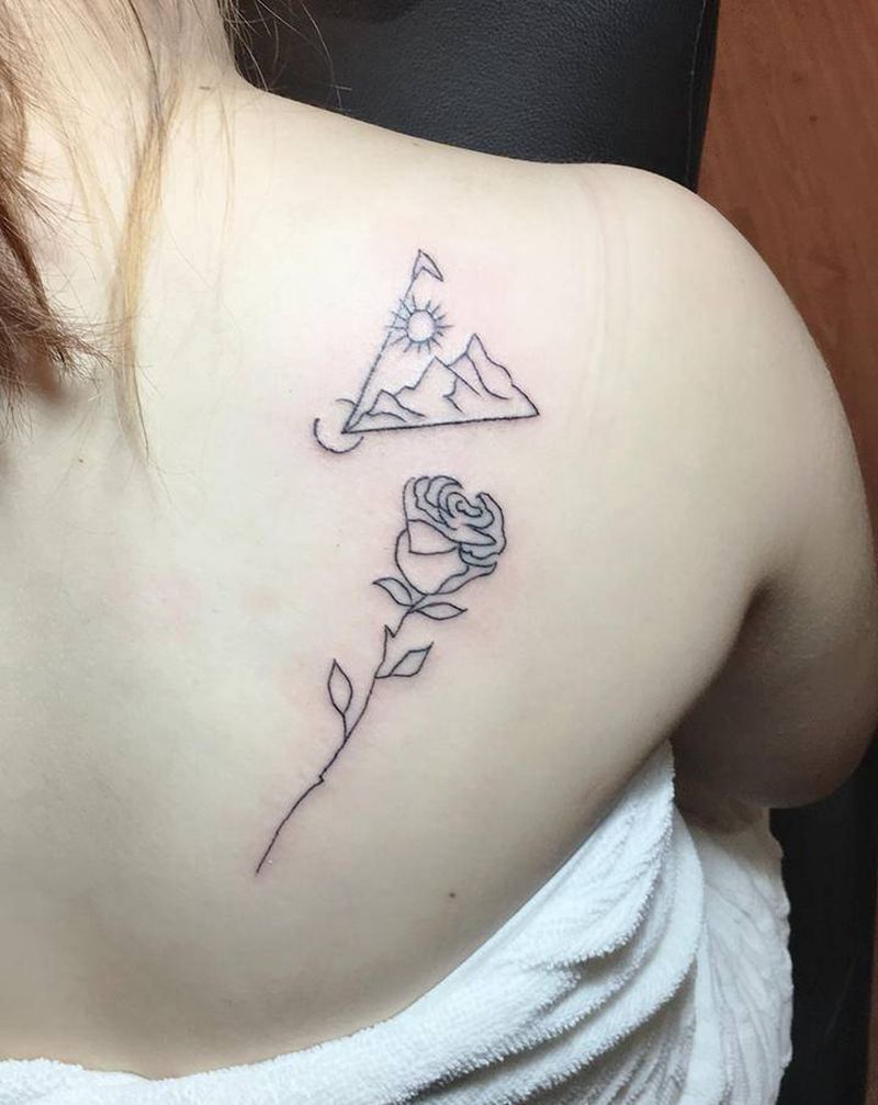 小清新纹身图片_背部纹身图案