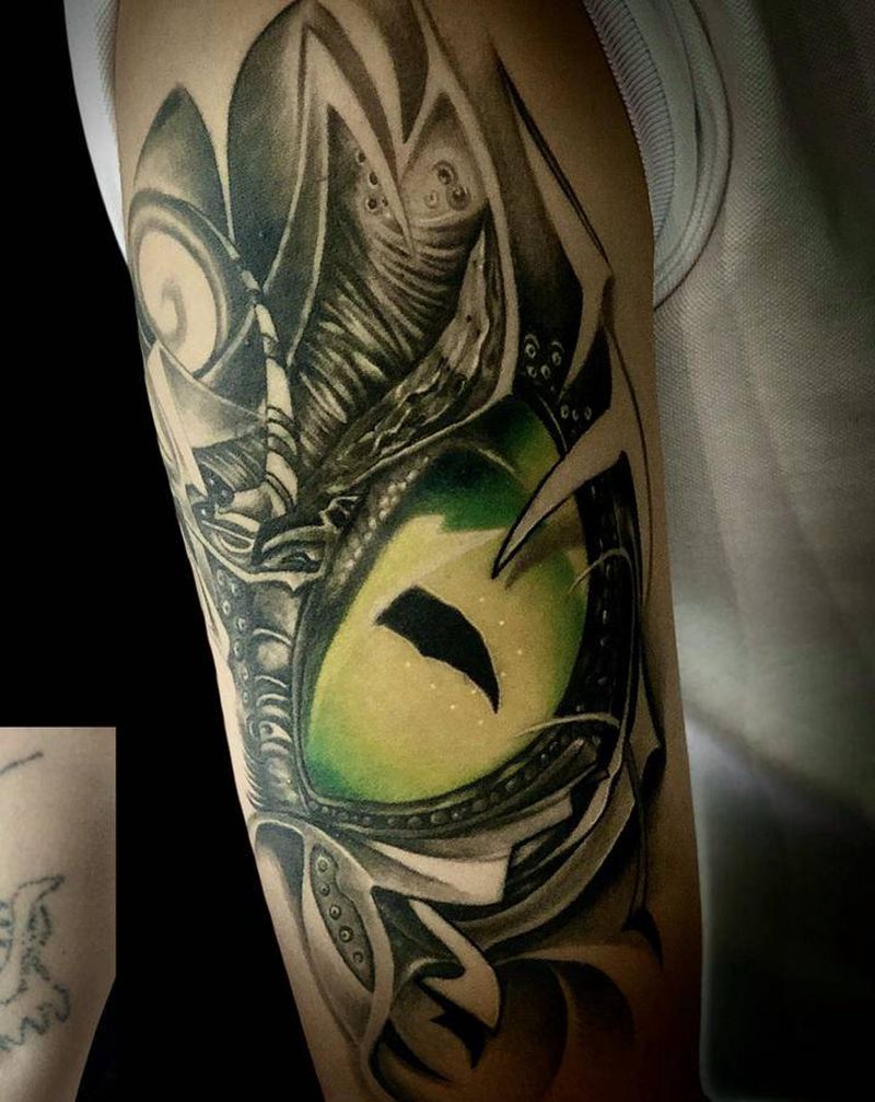 遮盖纹身图片_手臂Old School纹身图案