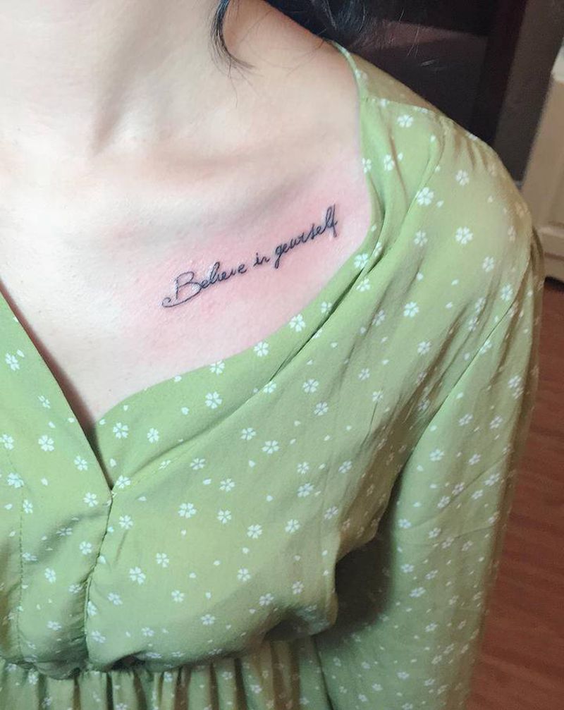 英文纹身图片_胸部纹身图案