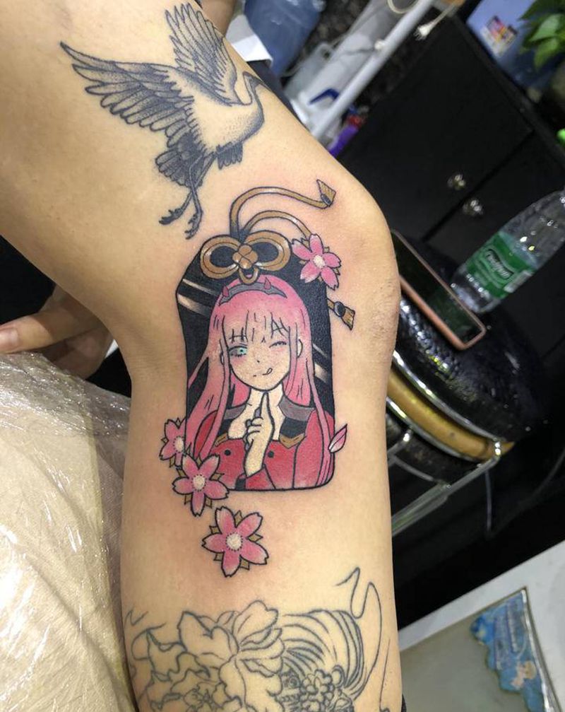 动漫小清新纹身图片_腿部纹身图案