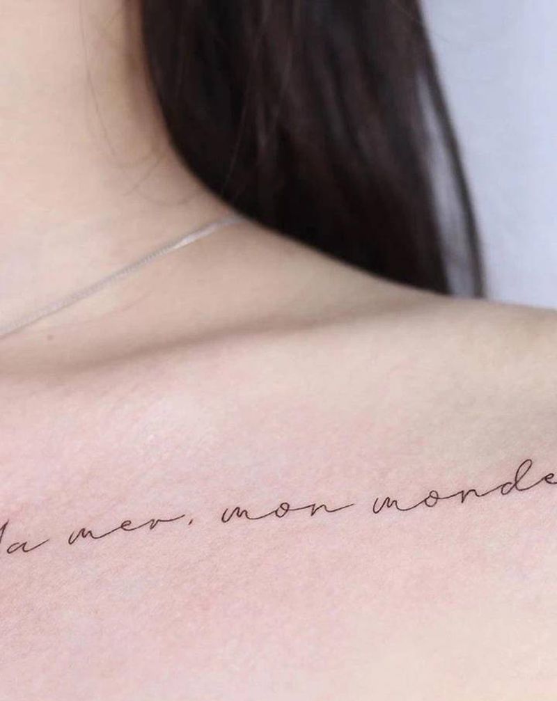 小清新系列纹身图片_胸部纹身图案