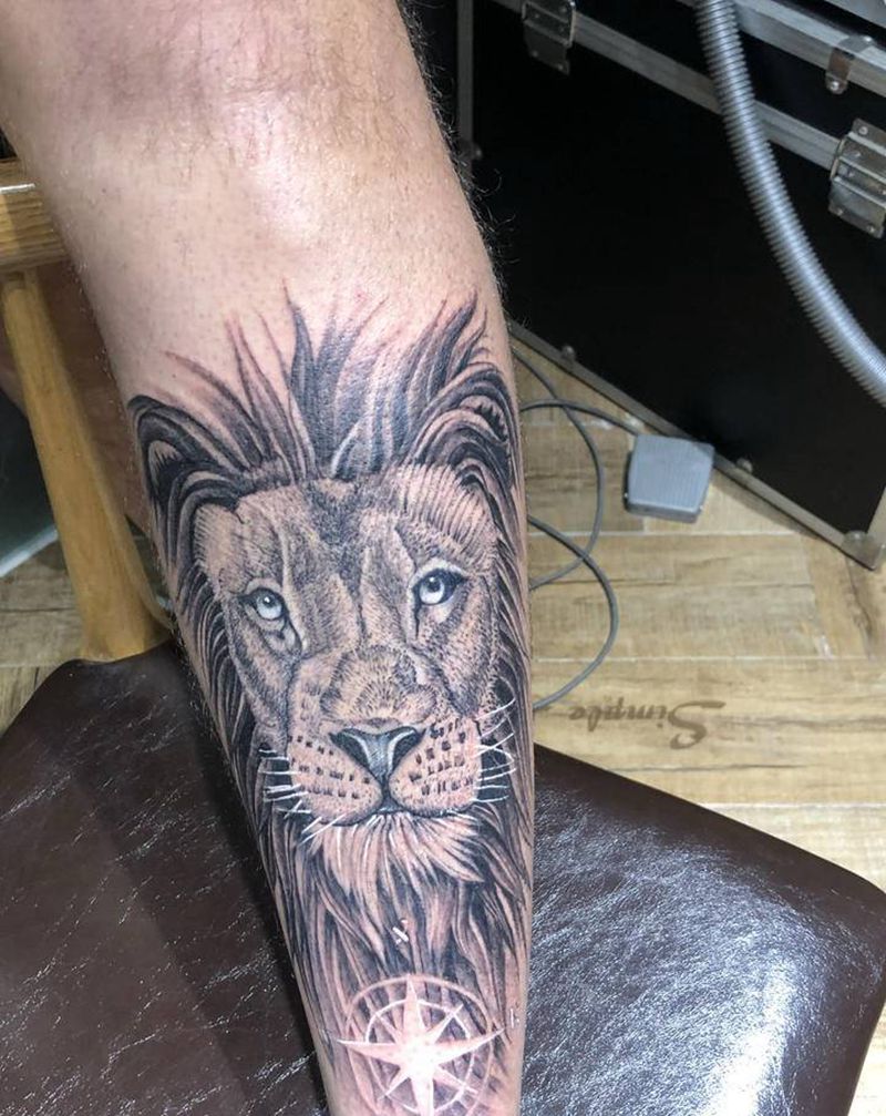 狮子纹身图片_欧美写实纹身图案