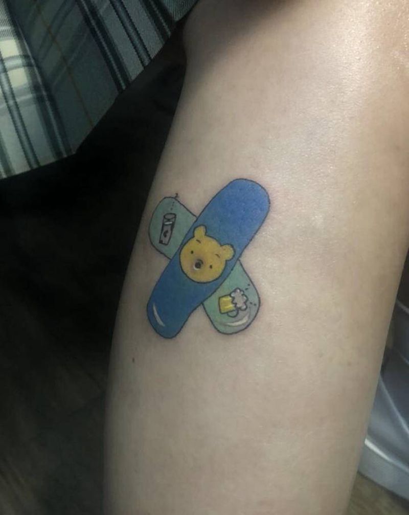 创合贴纹身图片_腿部水彩Old School纹身图案